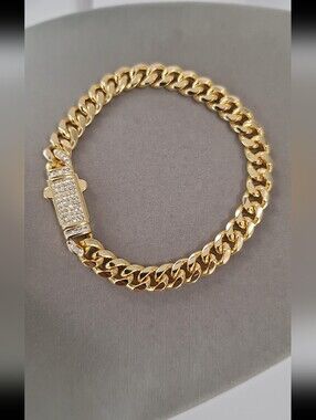 8mm Cuban link gold-filled bracelet